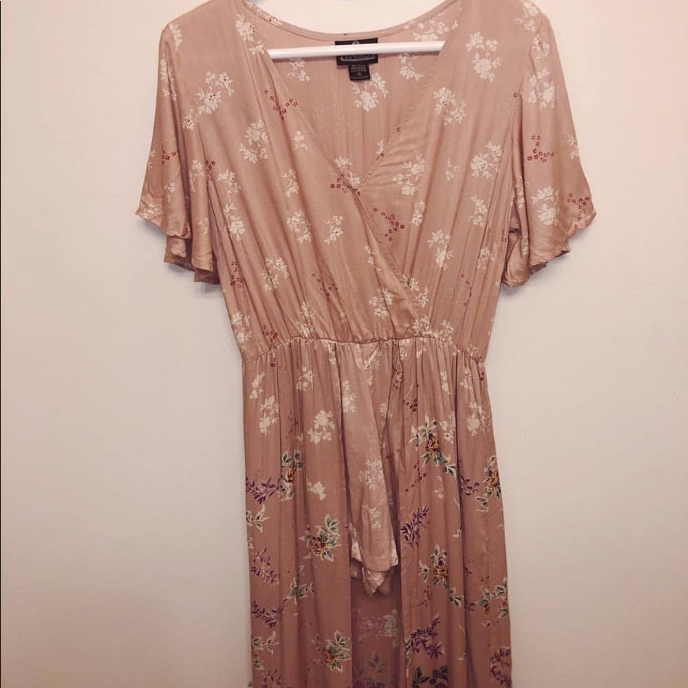Floral patterned romper with skirt around shorts
